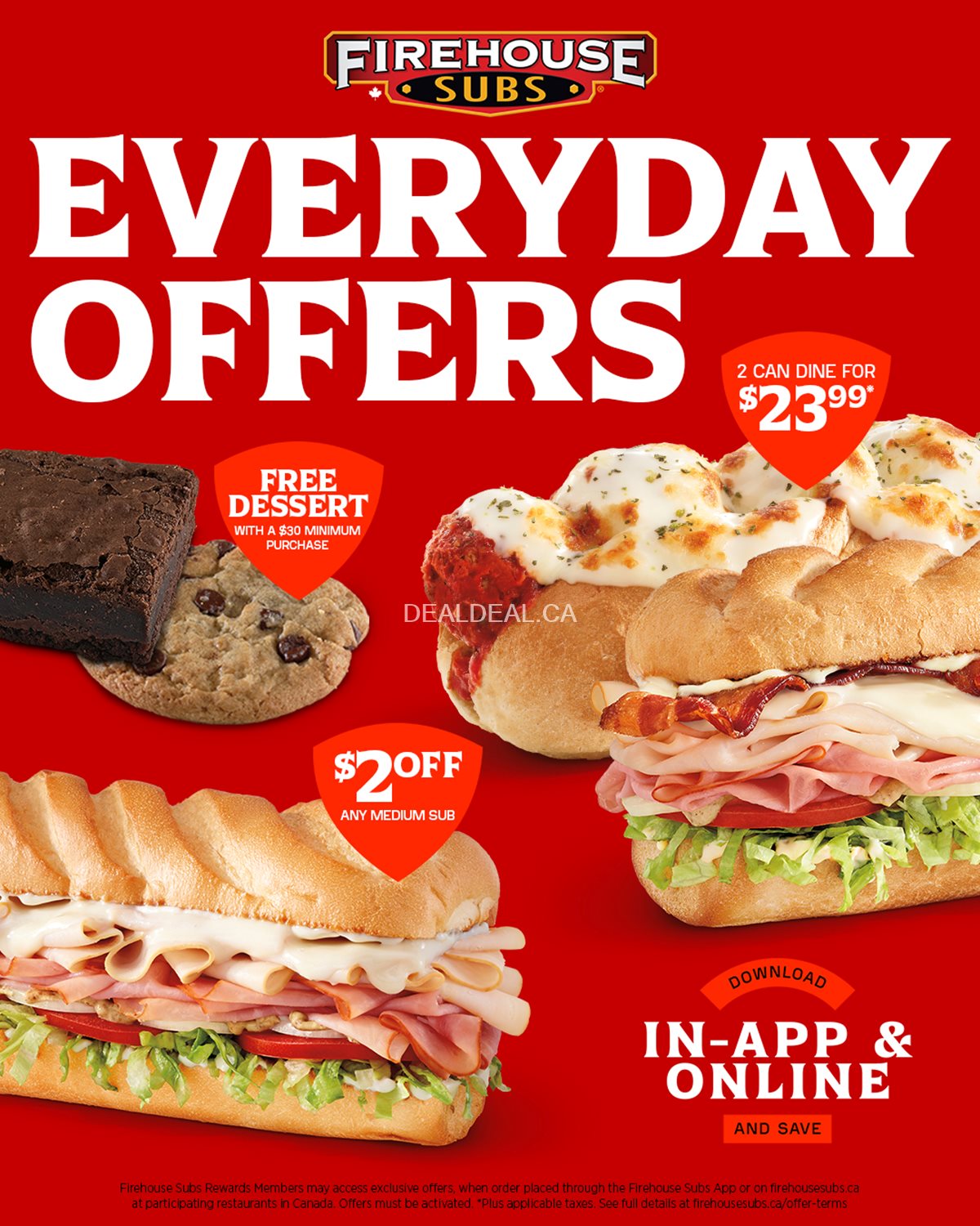 Everyday offers at Firehouse Subs