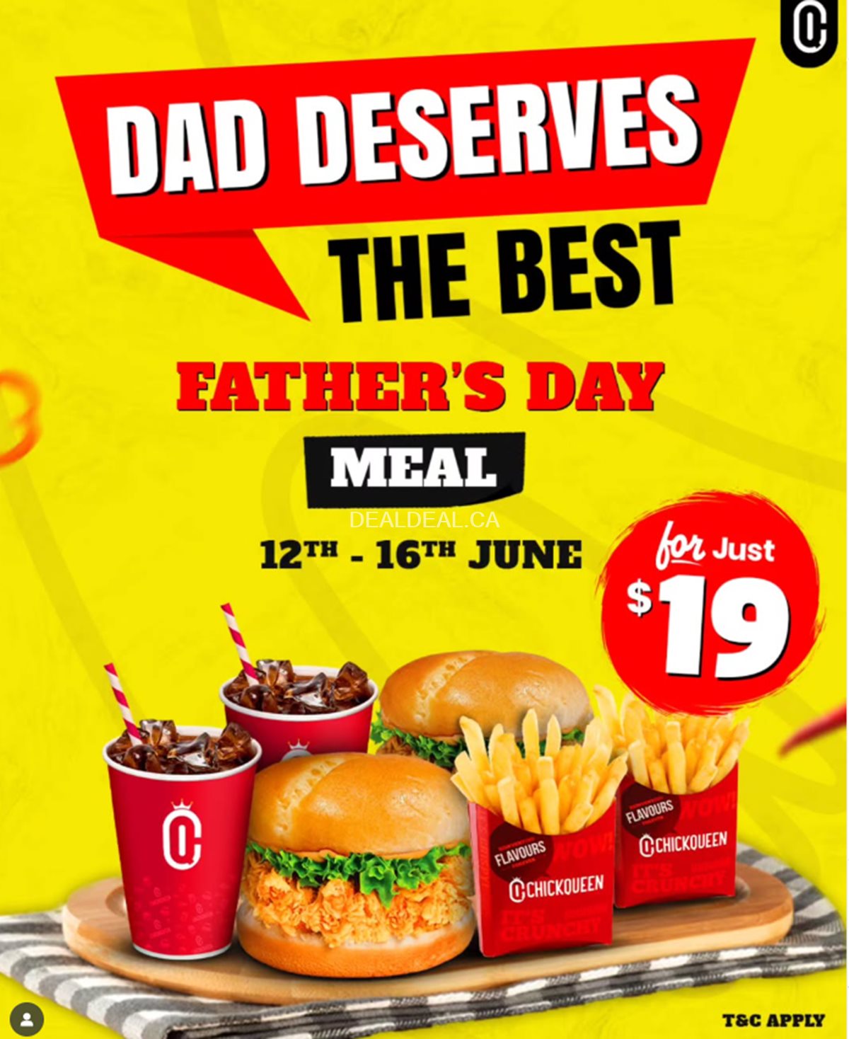 Father's Day meal at ChickQueen