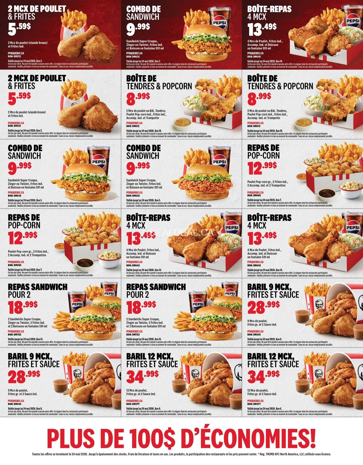 KFC Gatineau & Hull (Quebec) Coupons, Flyers & Deals 2026 – Expires May image 2