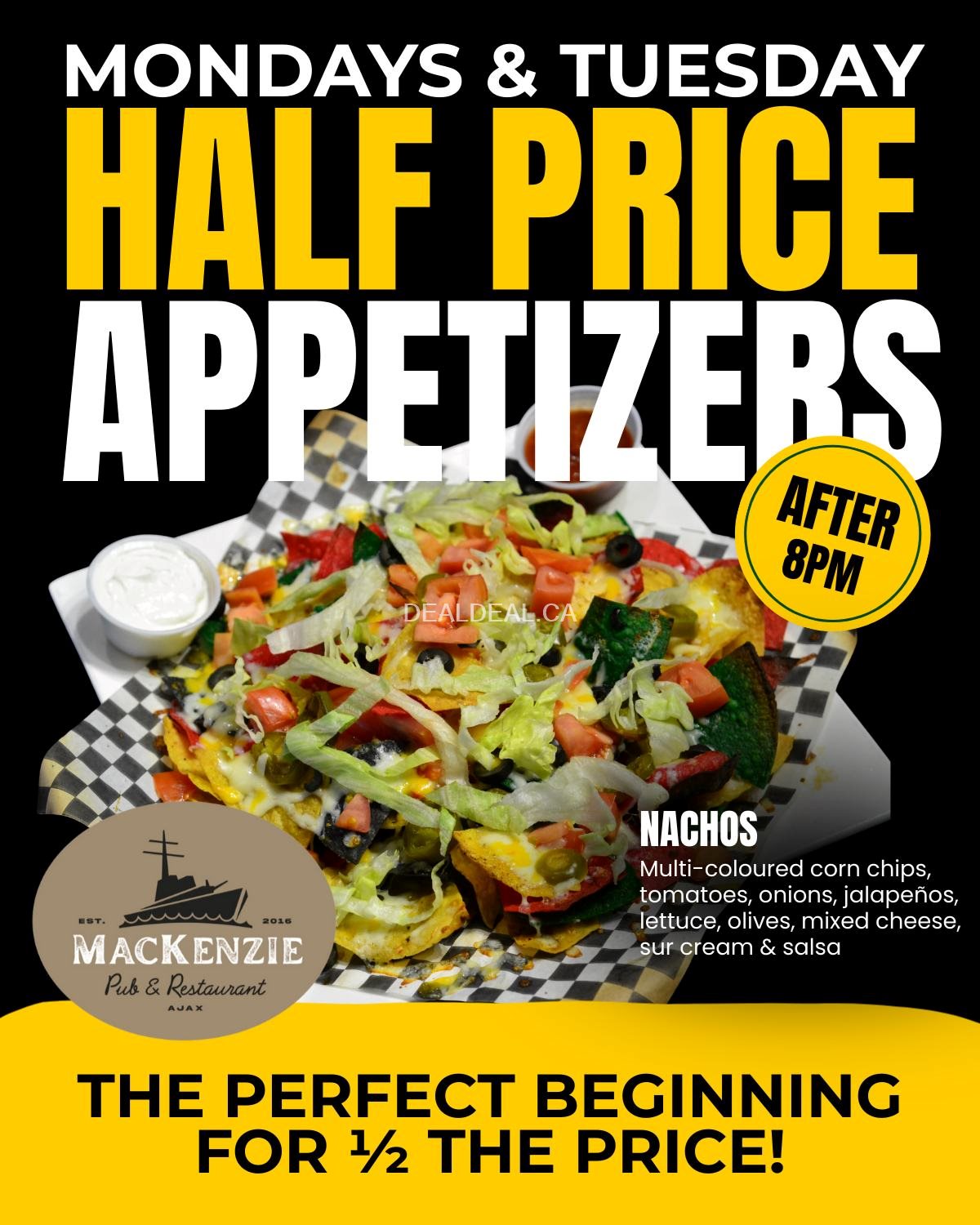 Mackenzie Pub Half Price Appetizers | Mondays & Tuesdays After 8 PM