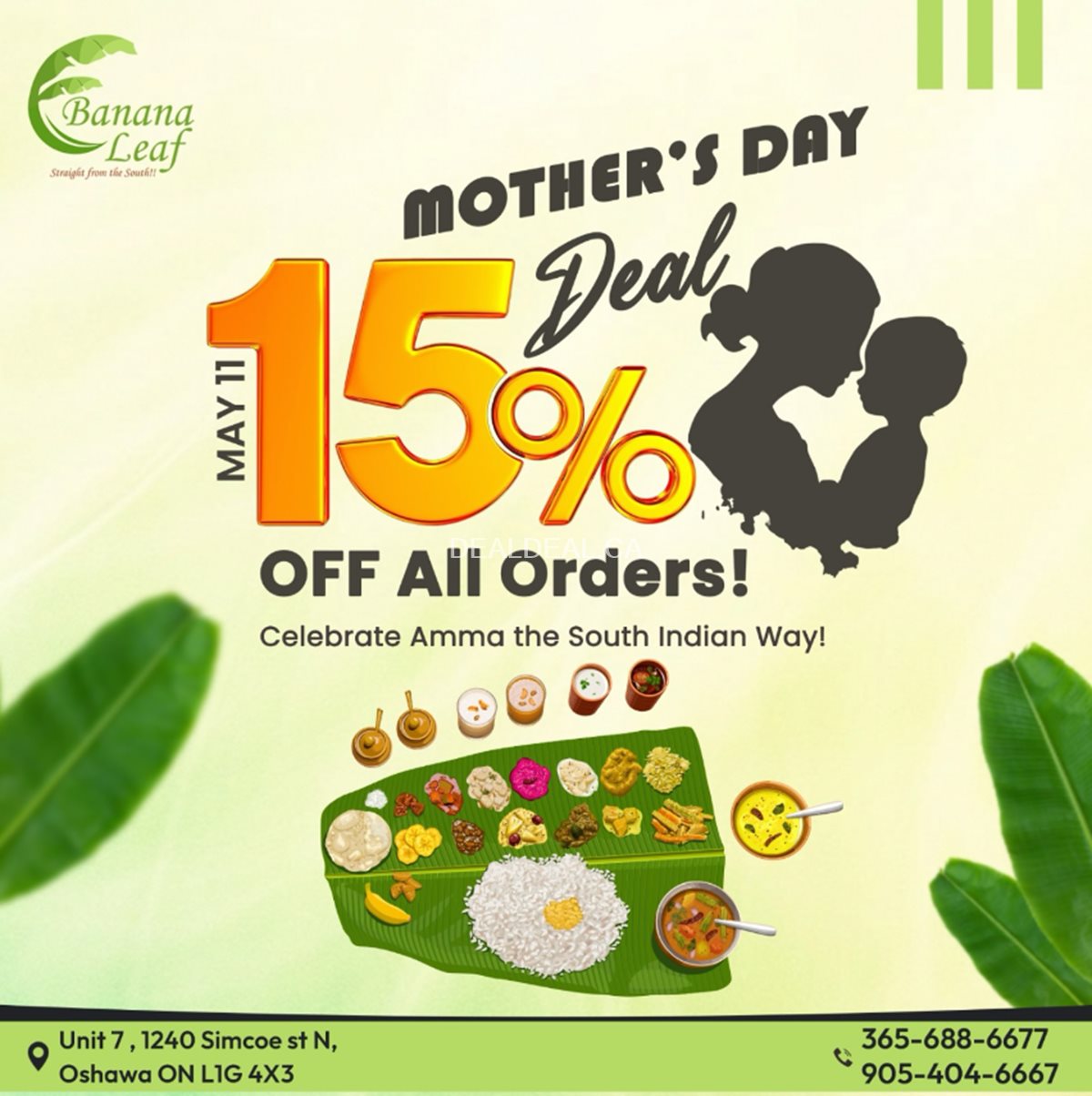 Mother's Day deal at Banana leaf Oshawa
