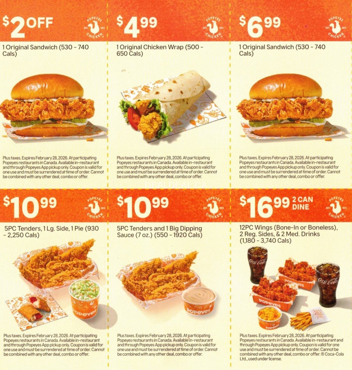 Popeyes Canada Promotions & Coupons - Feb 2026 | DealDeal.ca image 1