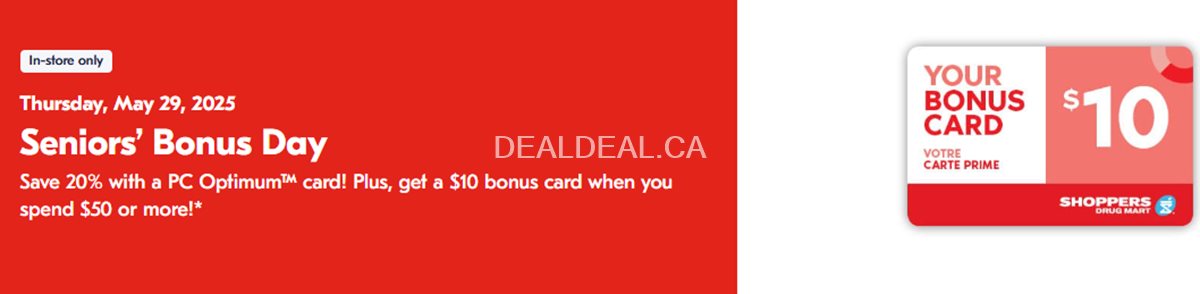 Seniors' Bonus Day at Shoppers Drug mart