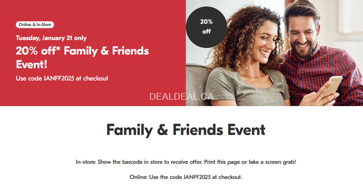 Shoppers Drug Mart 20% Off Family & Friends Event Jan 2025