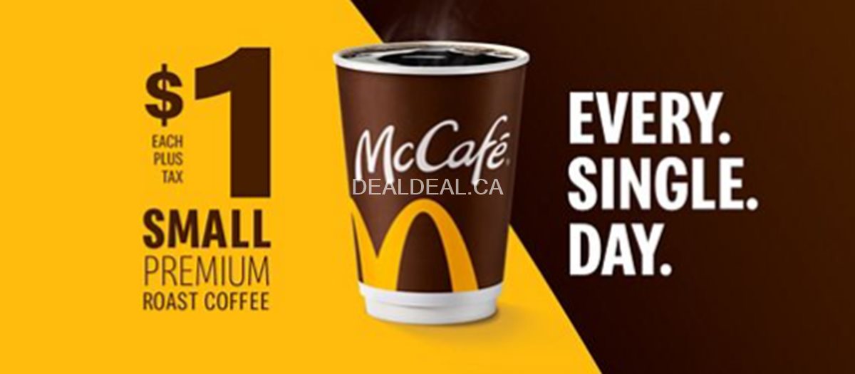 Small Premium Roast Coffee for just $1 at McDonalds