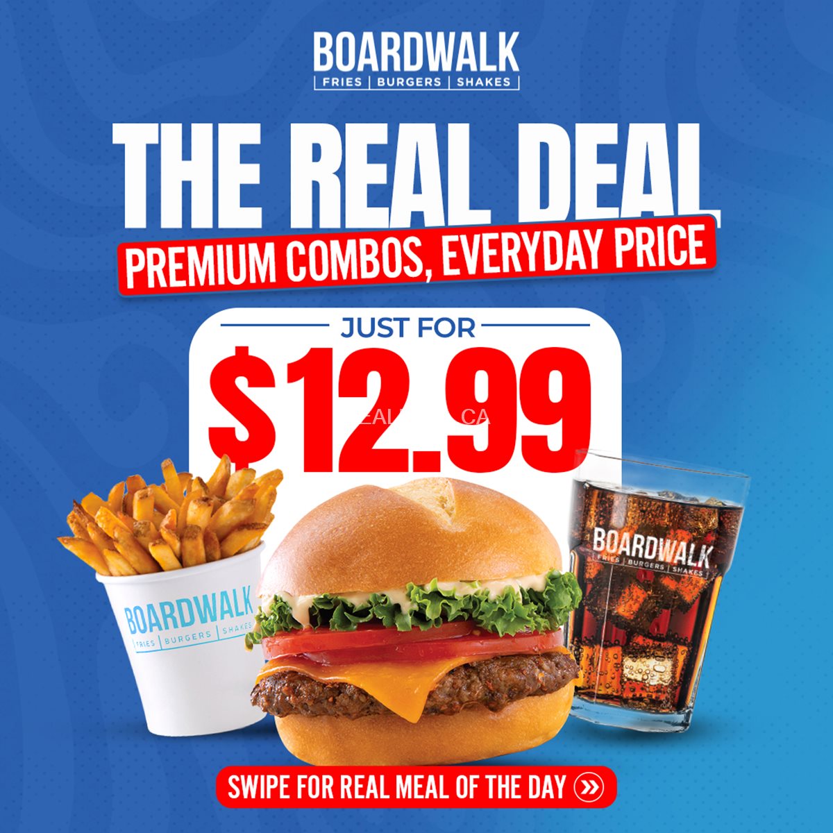 The Real Deal — $12.99 Combos Every Day at Boardwalk Fries Burgers Shakes image 1