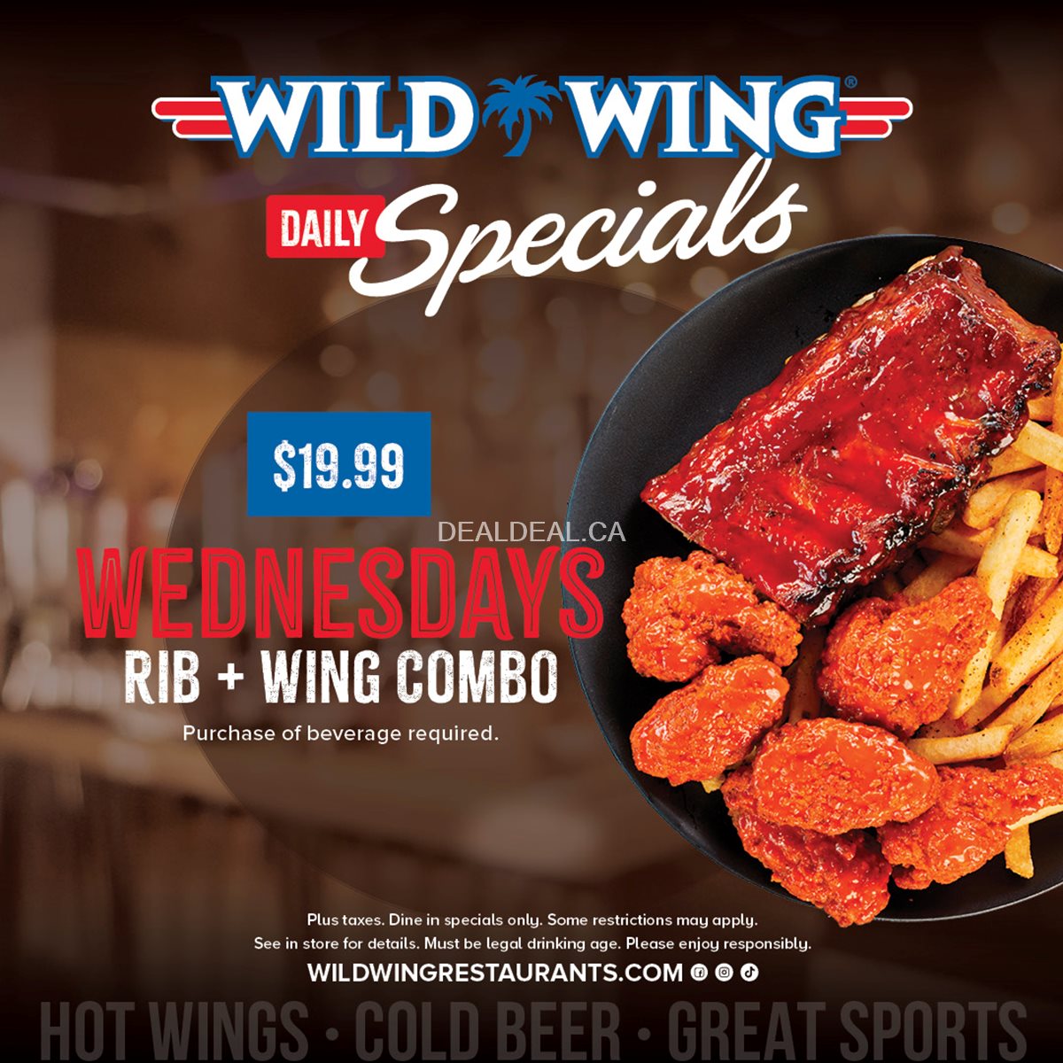 Wild Wing Wednesday Rib + Wing Combo Deal | Seaton Centre Pickering