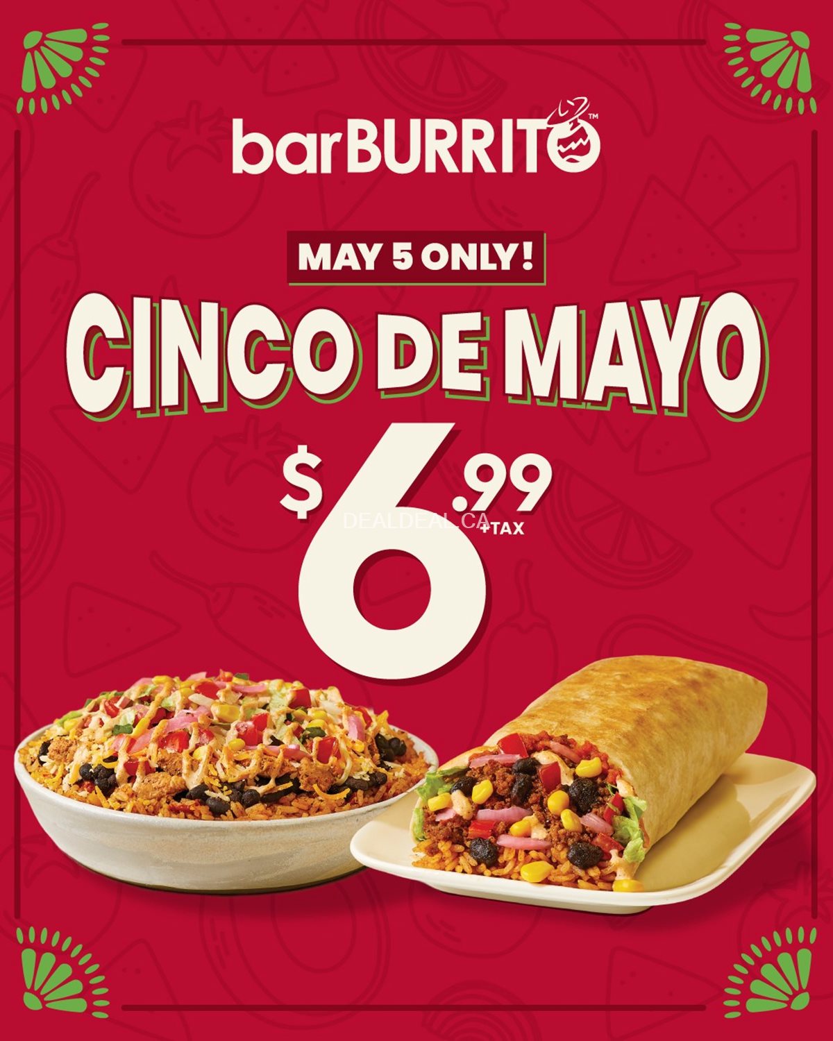barBURRITO Cinco de Mayo Deal: $6.99 Regular-Sized Burrito or Bowl on May 5!