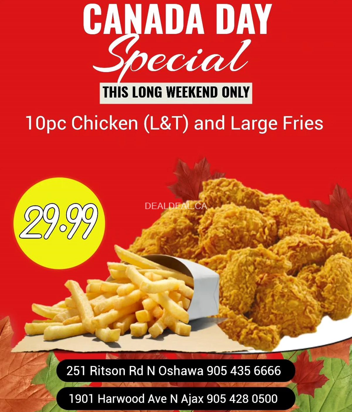 Canada Day Special at Krispy Fry Chicken