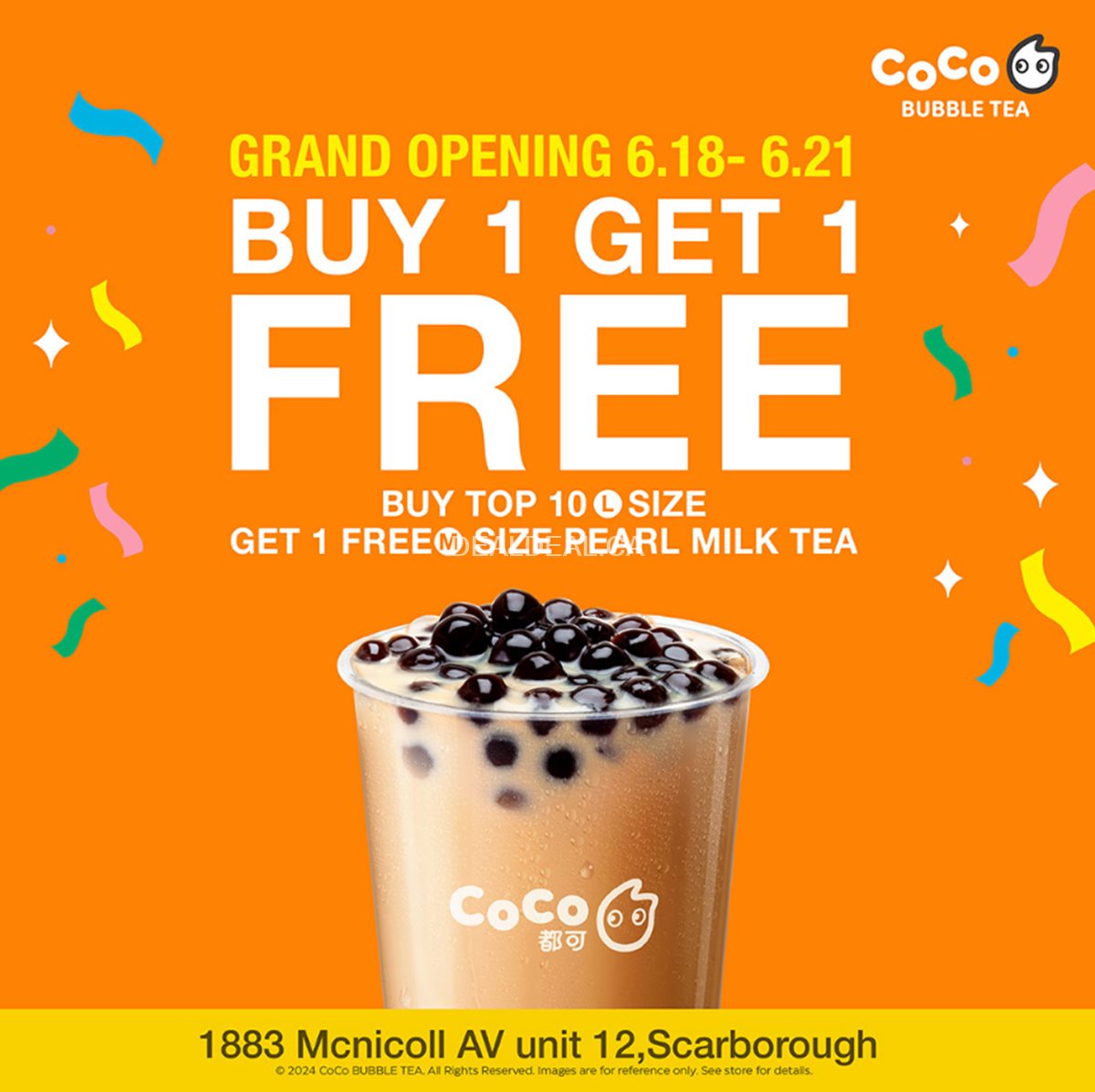 Grand opening Special: Buy 1 get 1 free at CoCo Fresh Tea & Juice