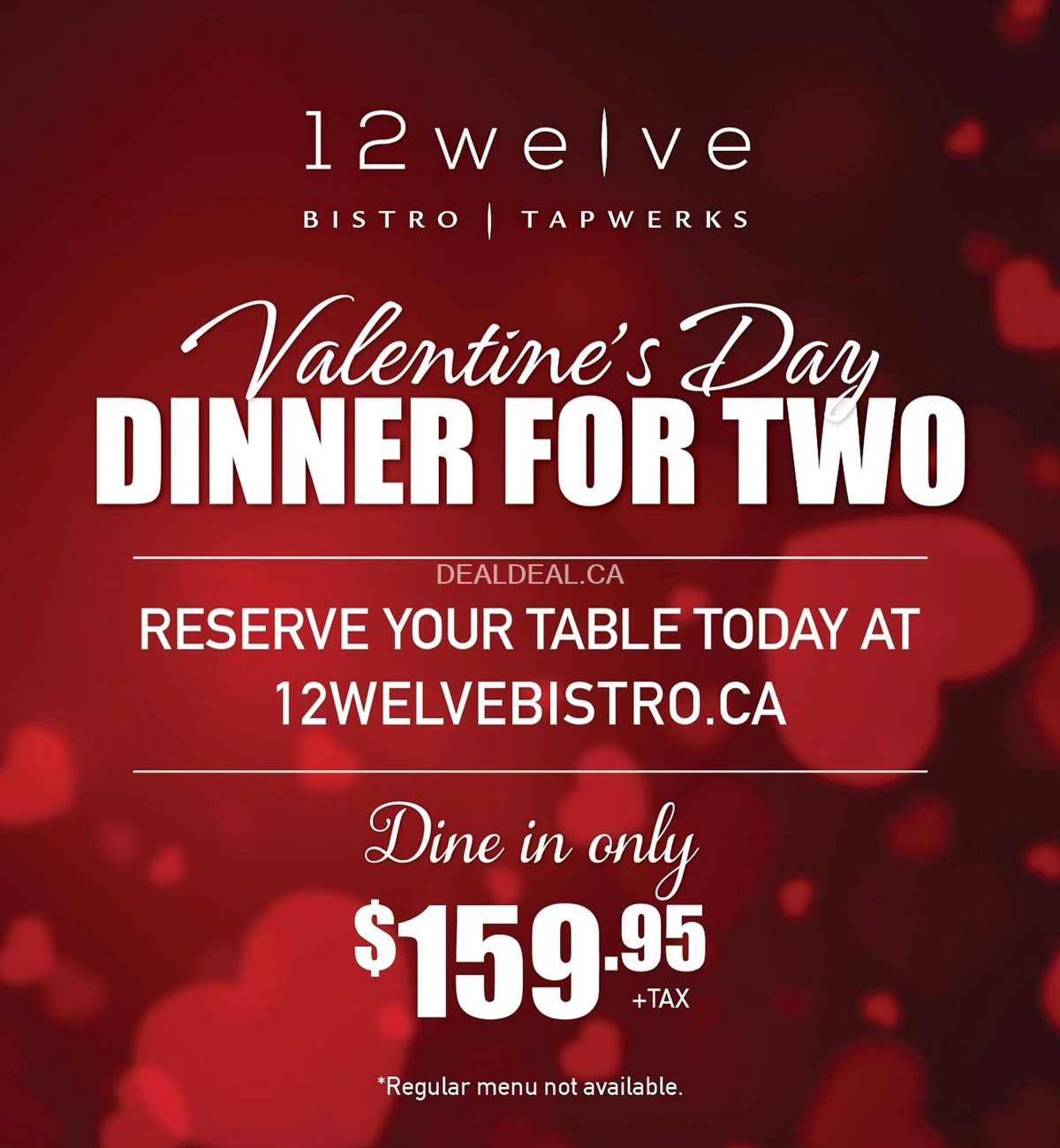 Celebrate Valentine’s Day at 12welve Bistro and Tapwerks image 1
