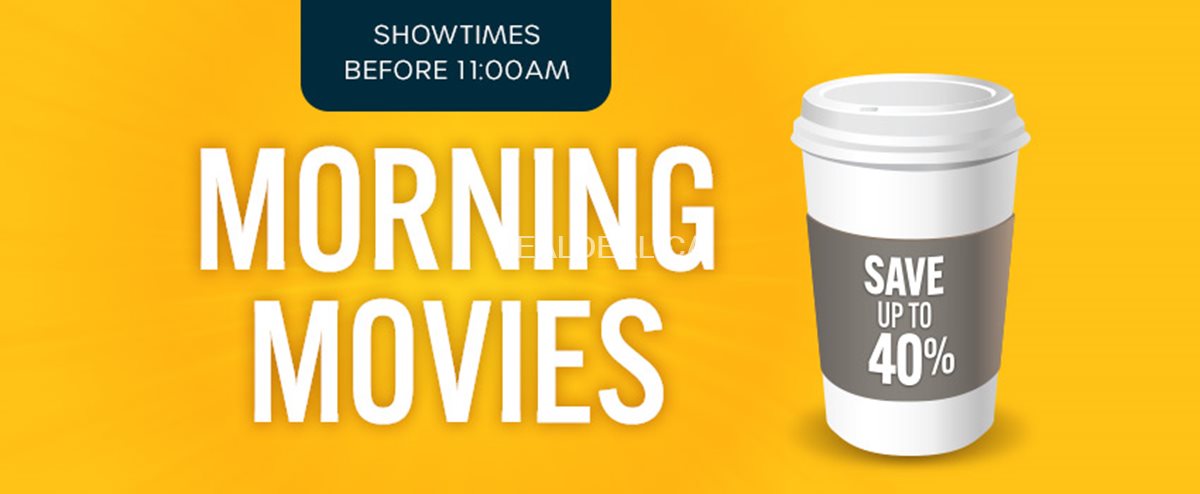 Enjoy savings of up to 40% when you catch a movie before 11am at Landmark Cinemas