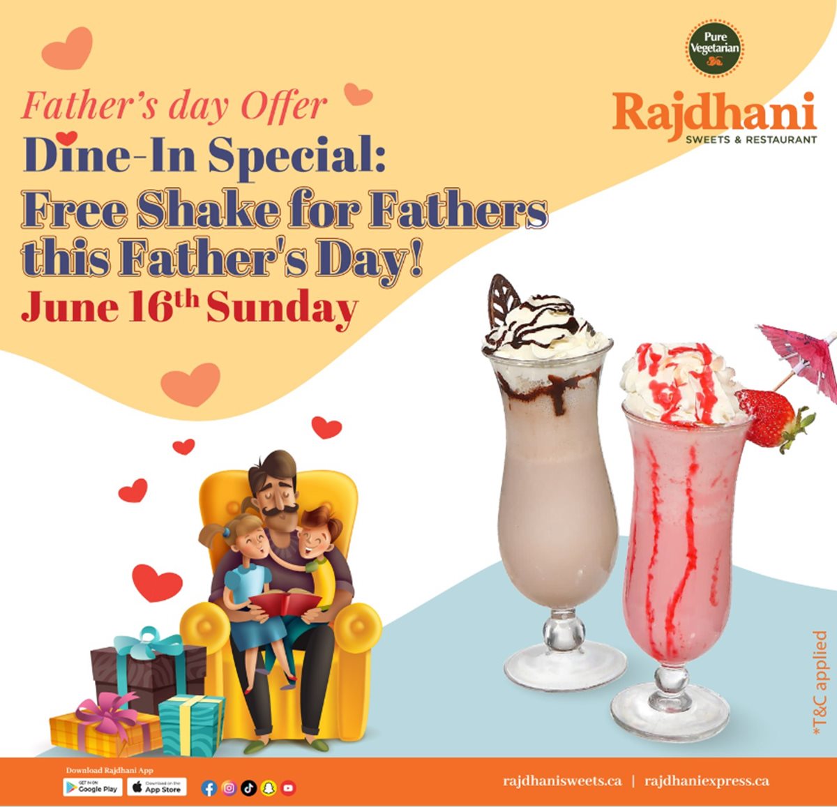 Father's Day offer at Rajdhani Sweets & Restaurant