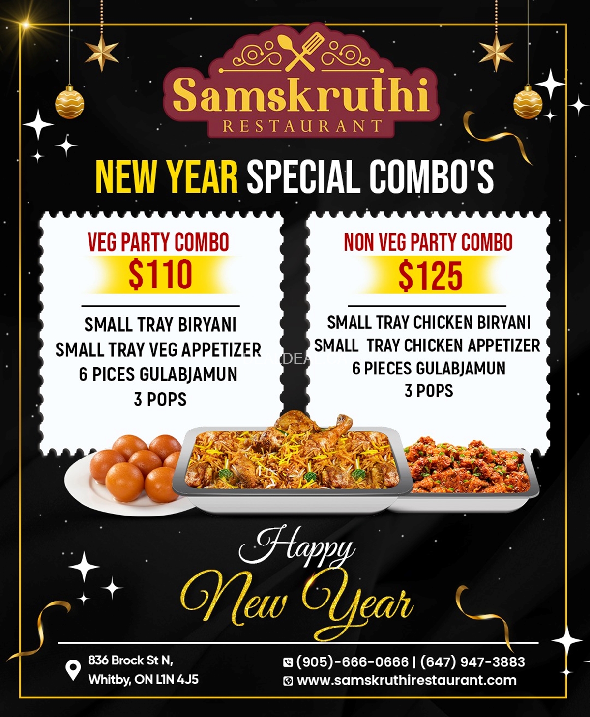 New Year Special Combos at Samskruthi Restaurant