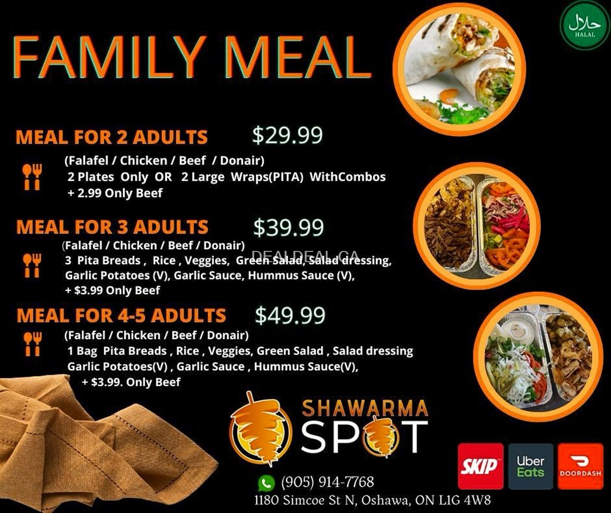 Family Meal at Shawarma Spot