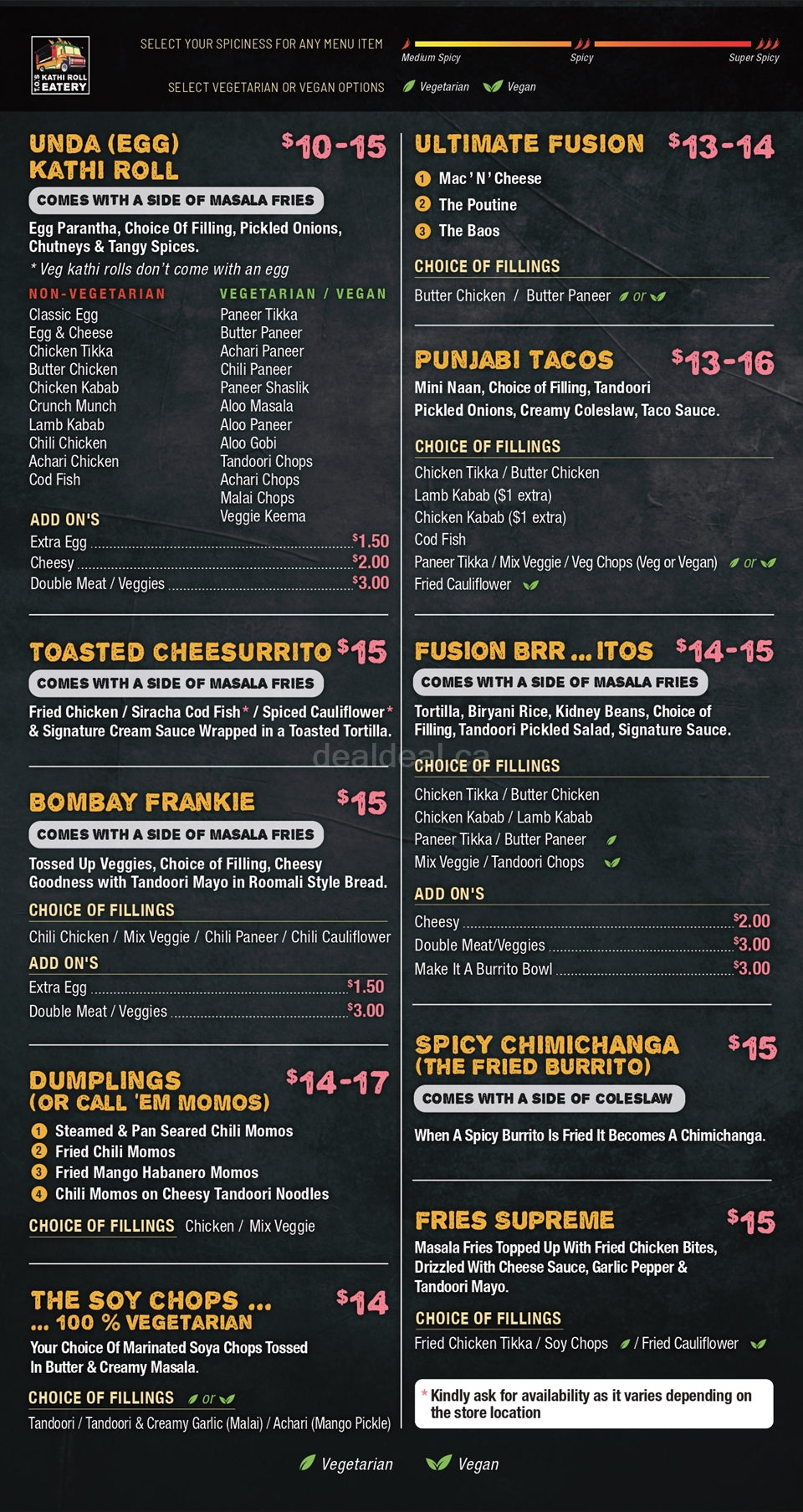 Brampton West Location Menu image 1