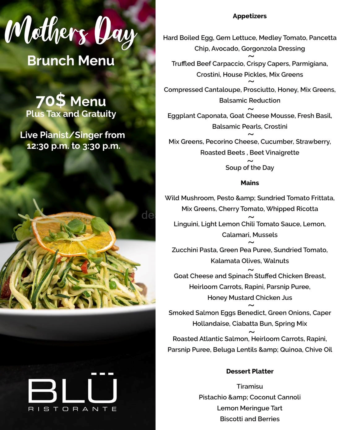 Celebrate Mother's Day with a special menu at Blue Ristorante! image 1