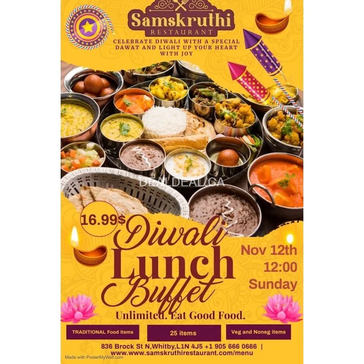 Diwali Lunch Buffet at Samskruthi Restaurant