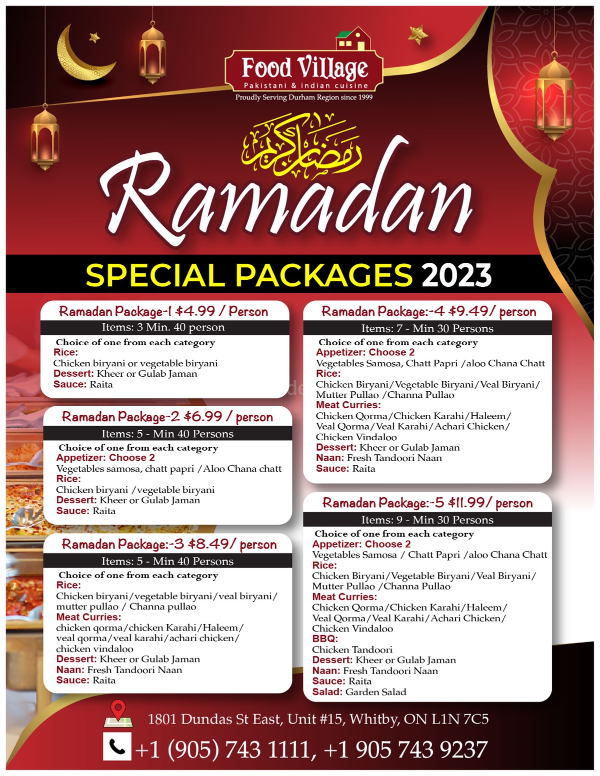 Food Village in Whitby is offering special packages for Ramadan in 2023