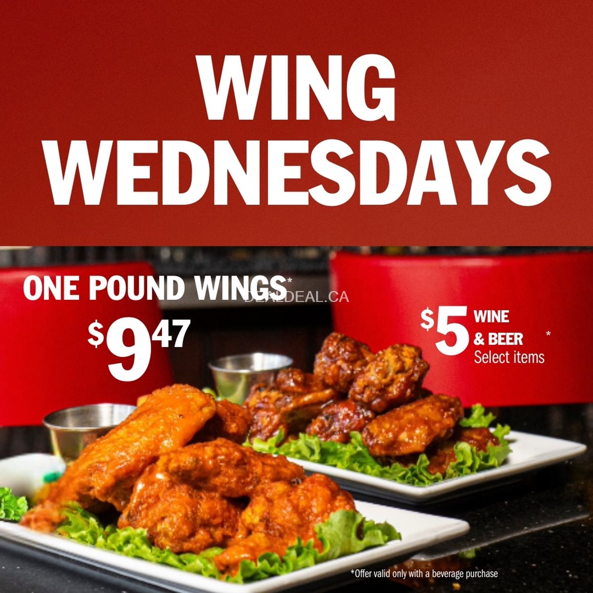 Wednesdays: 1lb Wings $9.47 – Symposium Cafe Brantford