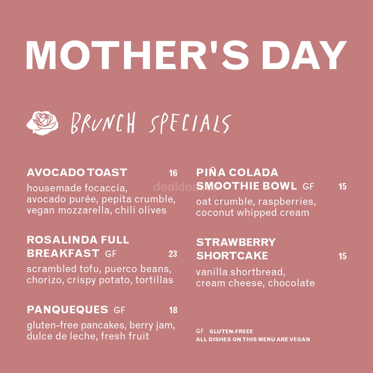 Mother’s Day brunch special at Rosalinda Restaurant