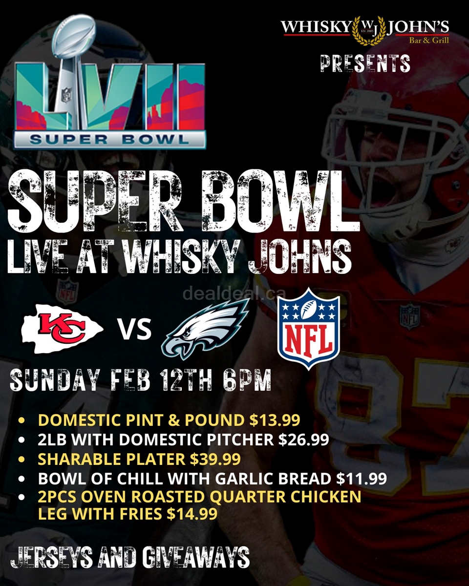 Watch Super Bowl live at Whisky Johns
