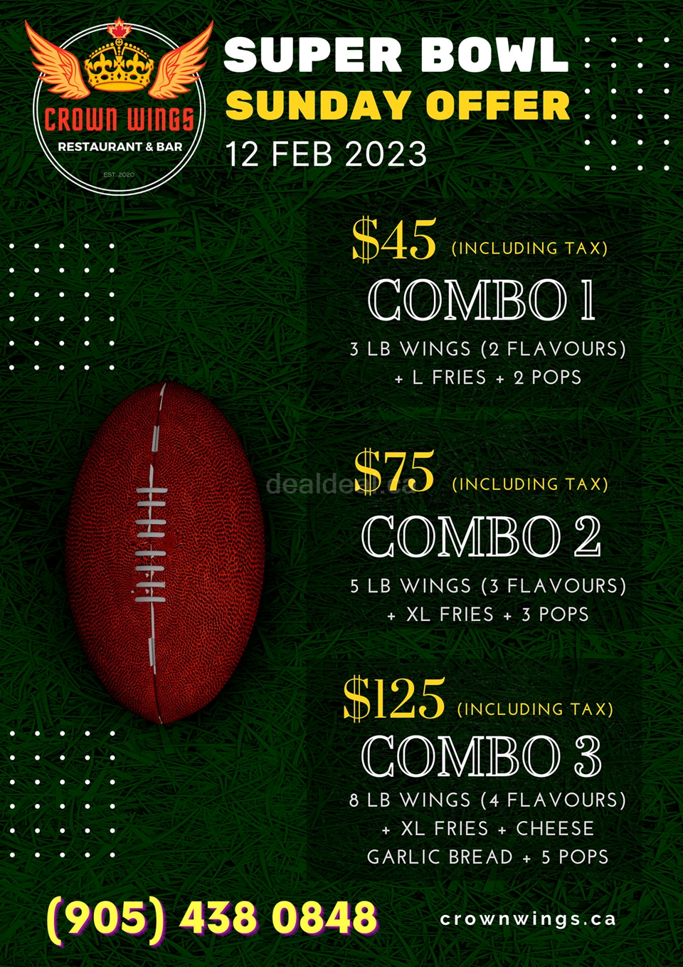 Crown Wings is serving up a super bowl special that will knock your socks off.