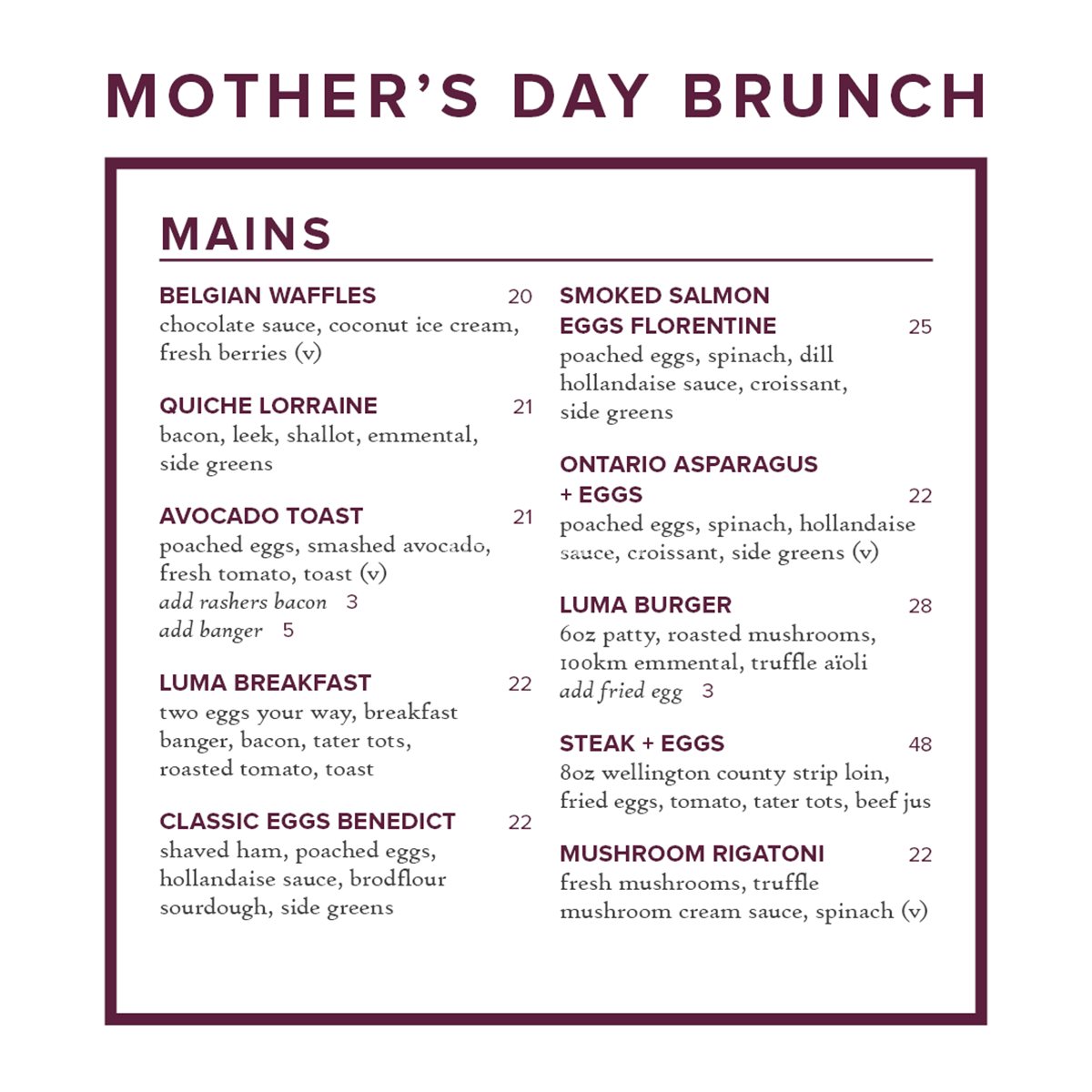 Mother's Day Brunch at Luma image 2