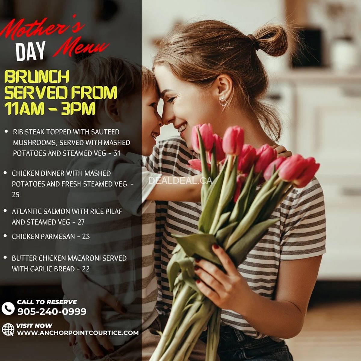 Anchor Point Fusion Bar & Grill Mother's Day Menu