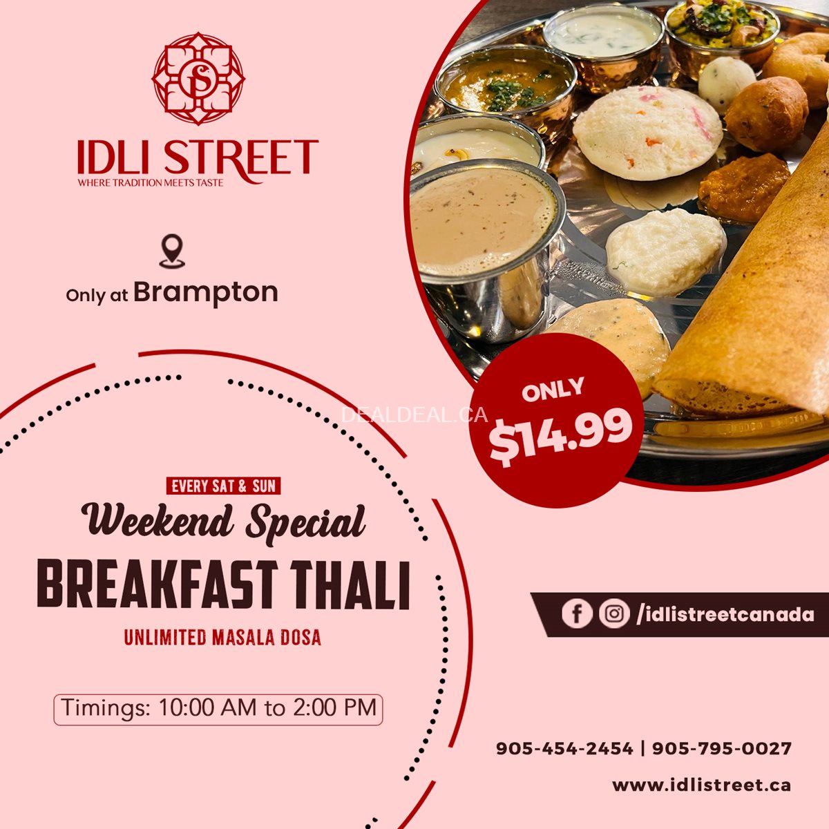 Weekend Special: Breakfast Thali at Idli Street Brampton