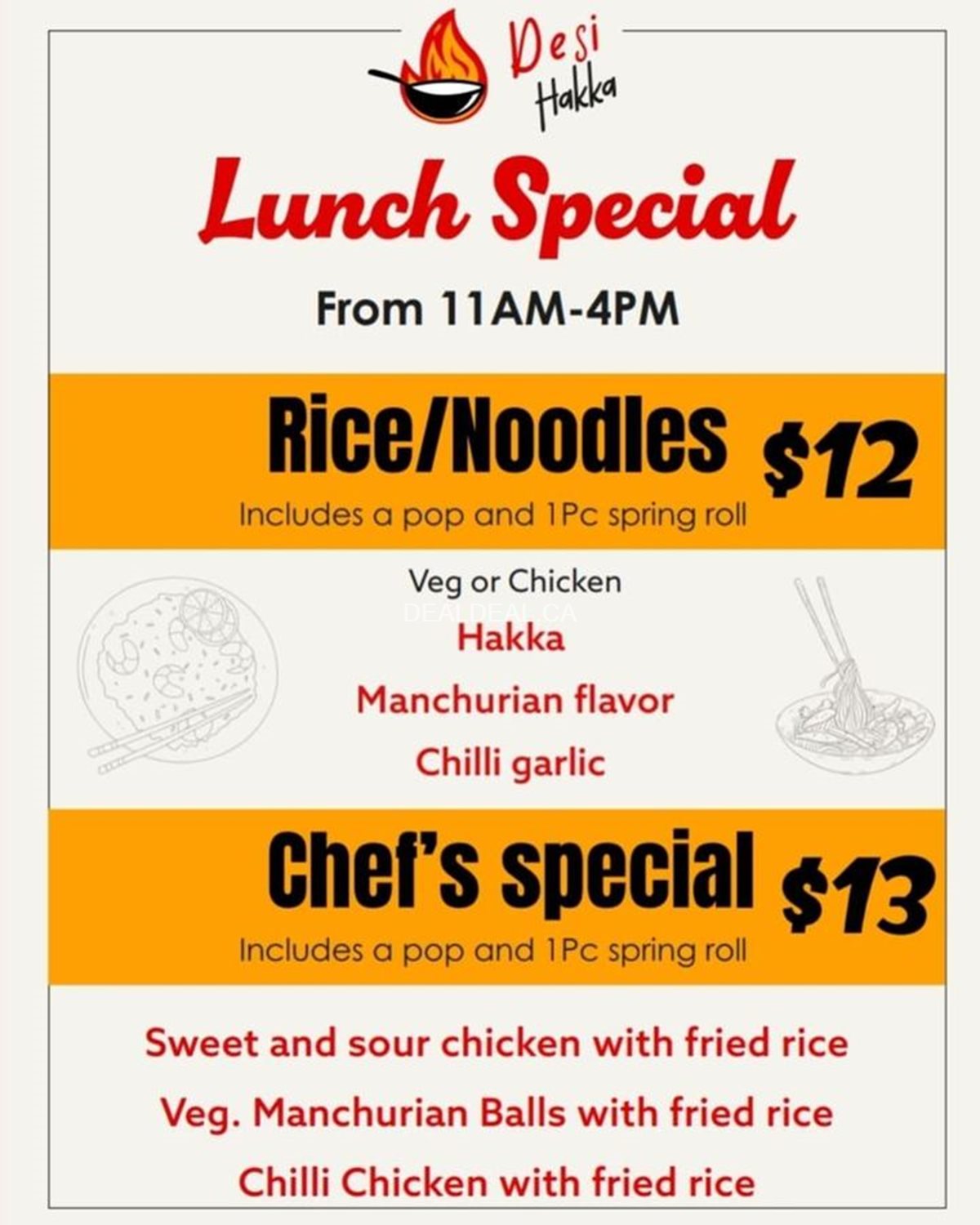 Desi Hakka Lunch Special Deals