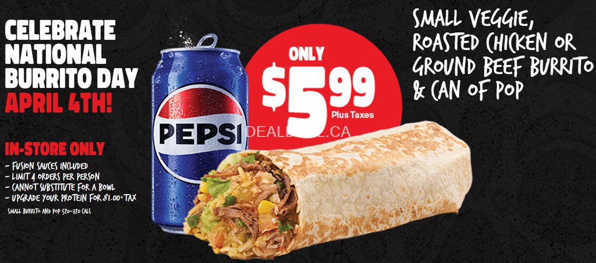 National Burrito Day deal at Fat Bastard Burrito Co.
