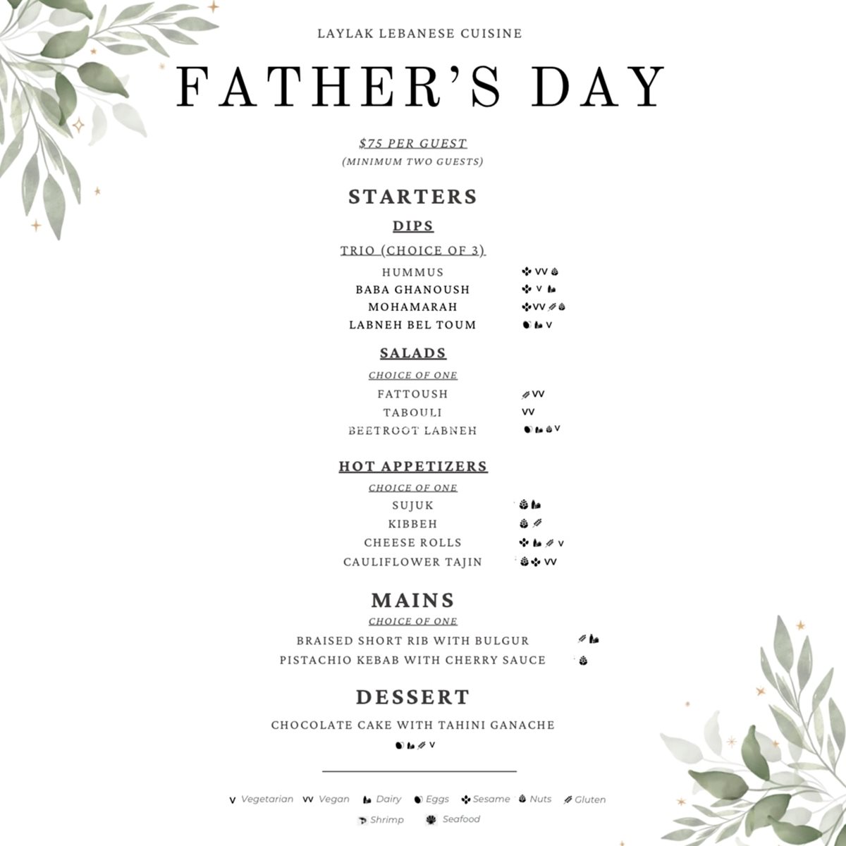Celebrate Father’s Day at Laylak Lebanese Cuisine Toronto