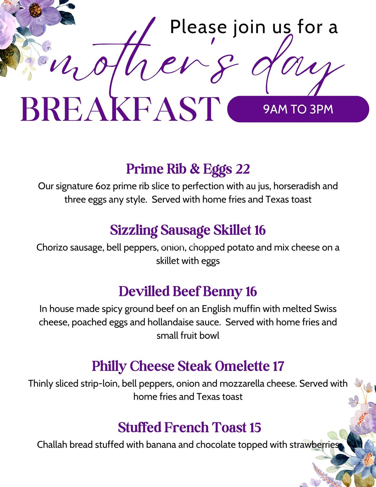 Mother's Day Breakfast at One Eyed Jack Restaurant & Bar Toronto