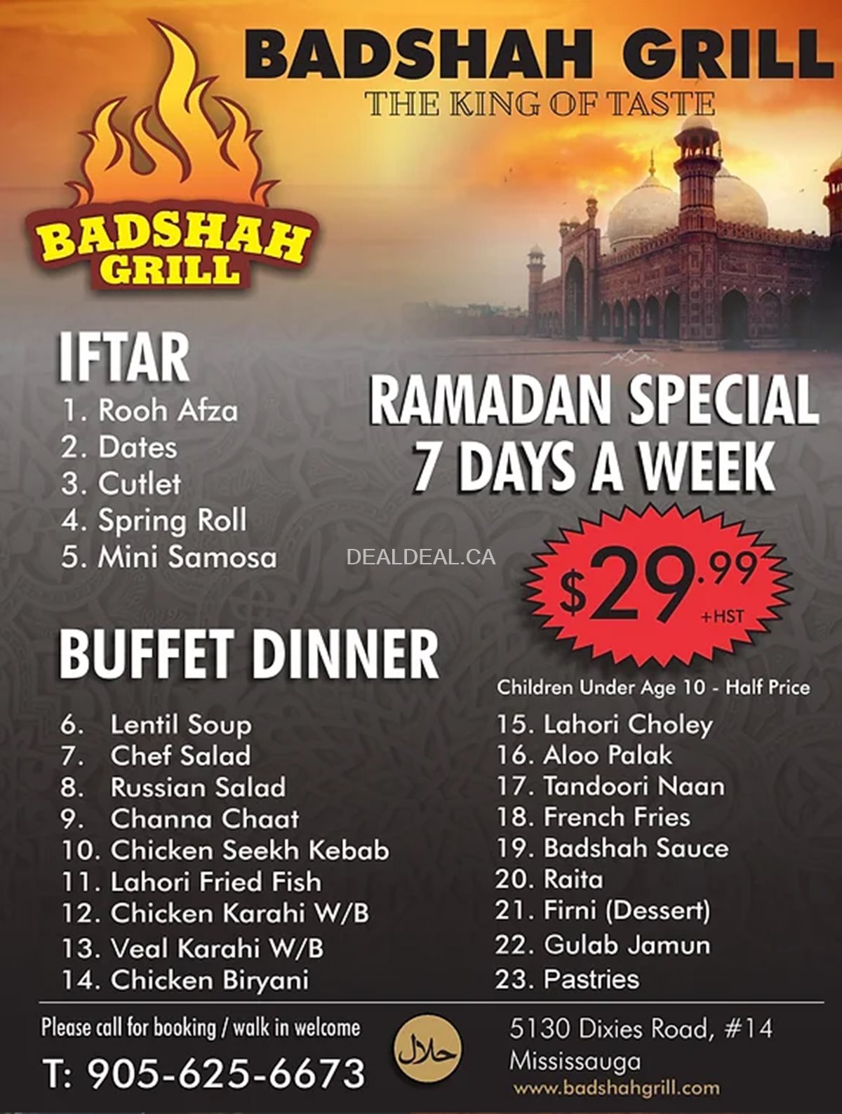 Ramadan 2024 Iftar Buffet at Badshah Grill