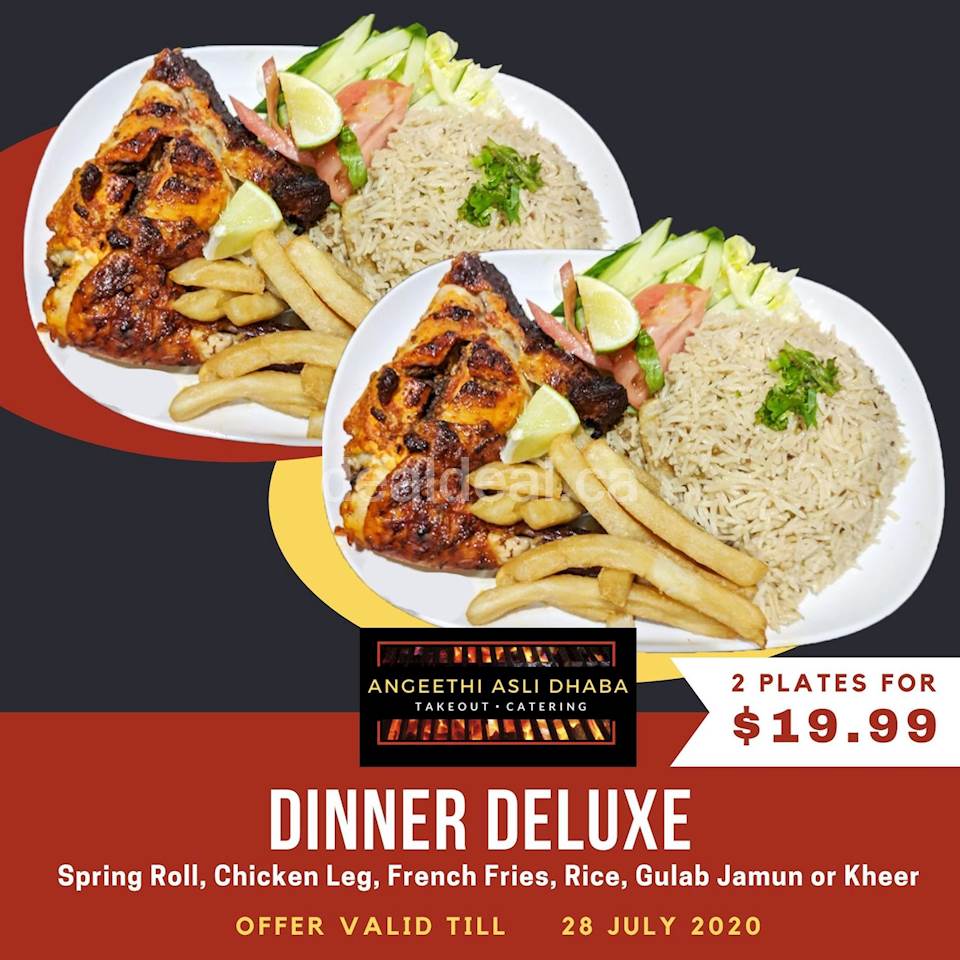 Dinner Deluxe for $19.99 at Angeethi Asli Dhaba