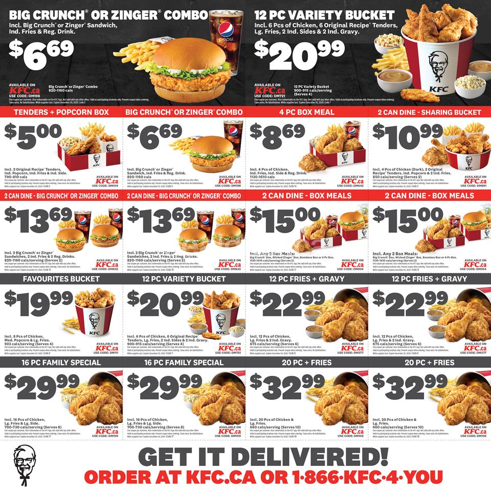 KFC Canada Coupon Ontario