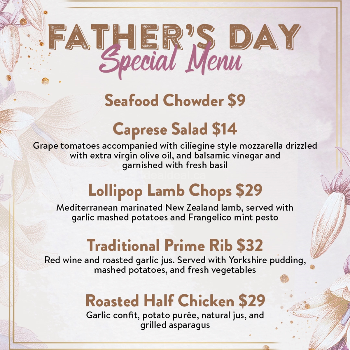 Father's day Special Menu at Piper Arms Pub image 2