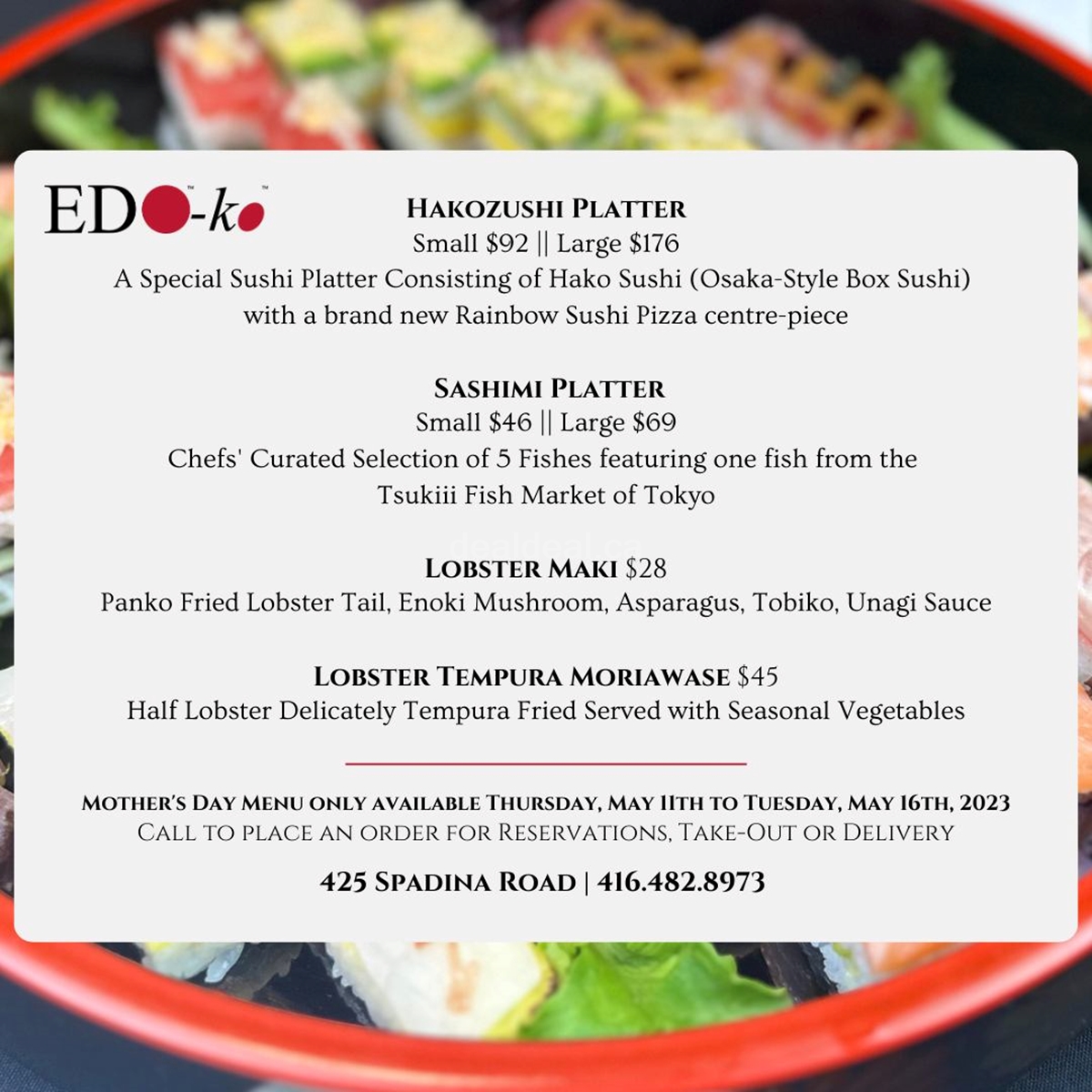 Special Mother's Day menu at EDO-ko image 2
