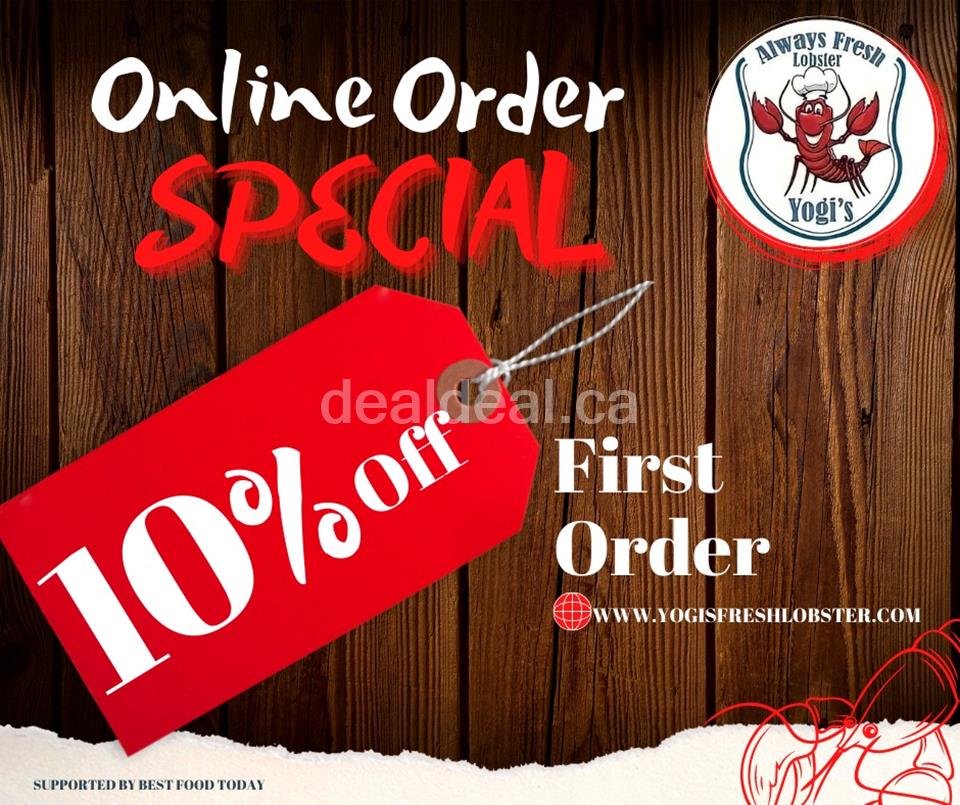 Enjoy 10% off your first online order at Yogi's Lobster Bar & Grill