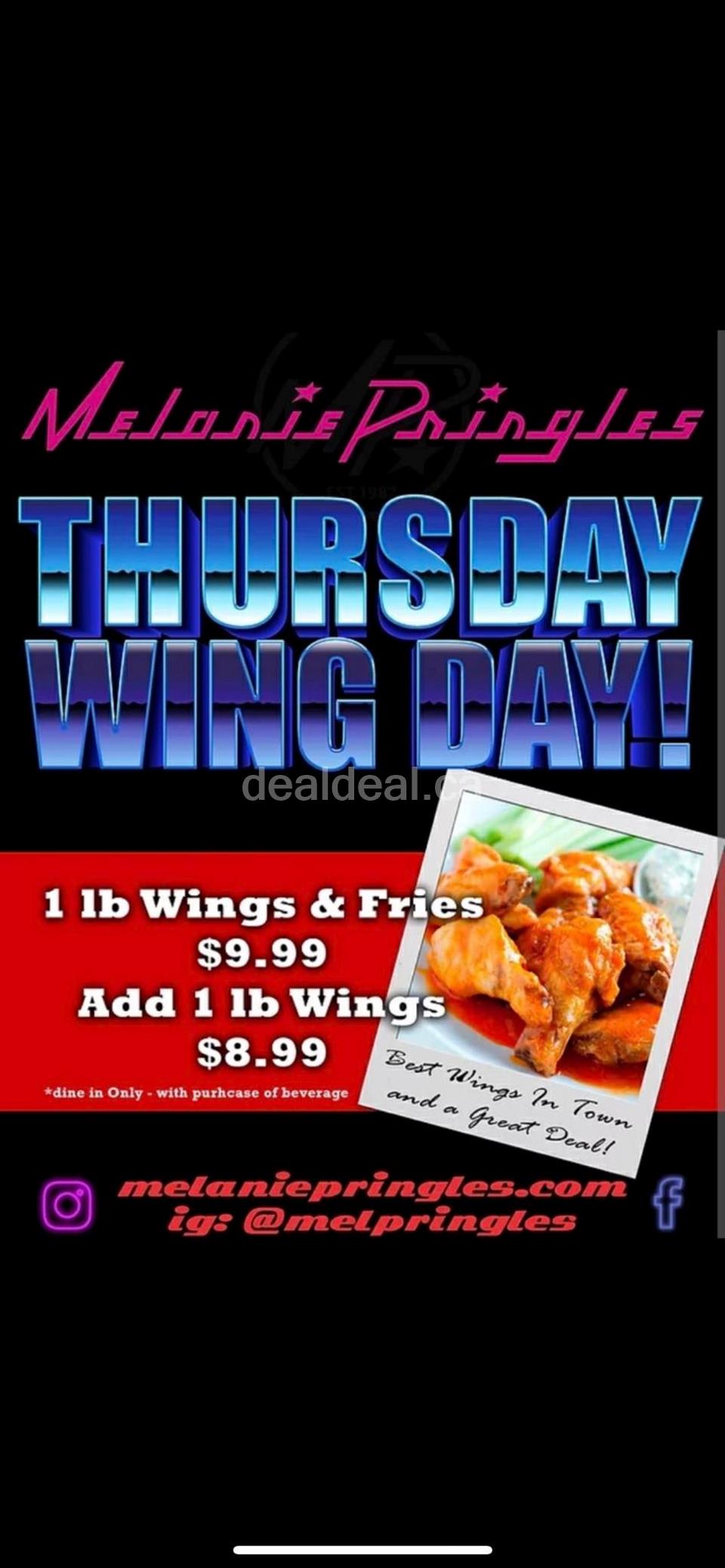 Thursday wing day at Melanie Pringles