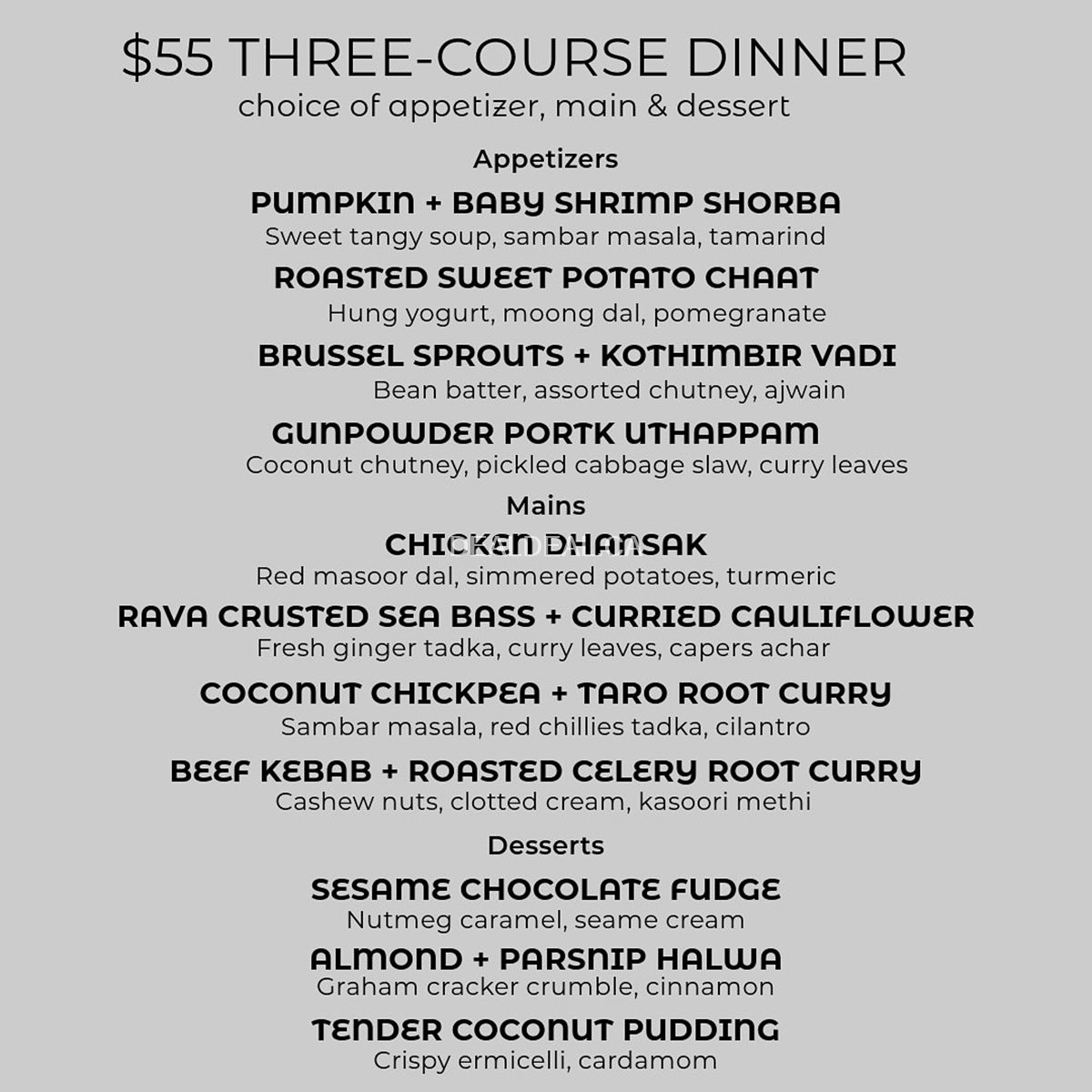 Winterlicious 2024: 3 courses available for lunch and dinner at Curryish Tavern image 1