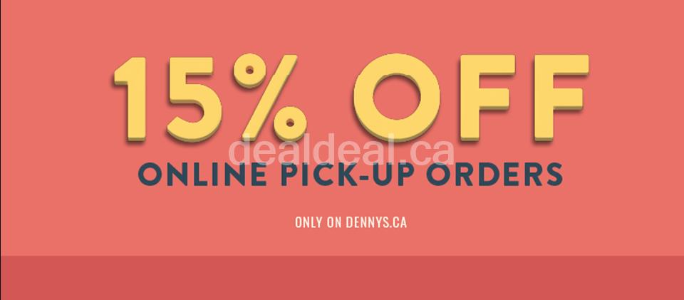 15% Off Online Pick-Up Orders at Denny's