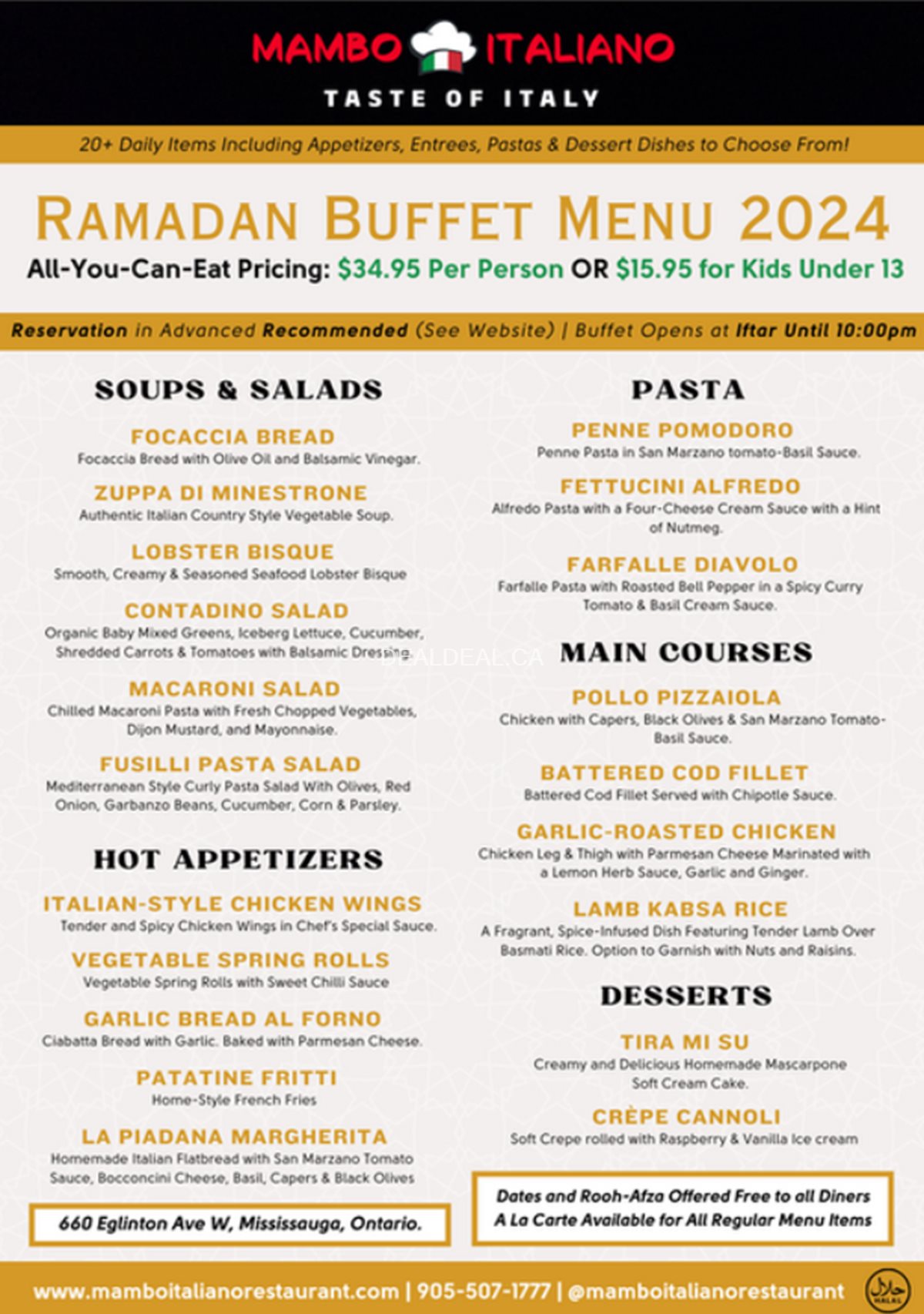 Ramadan Iftar Buffet 2024 at Mambo Italiano image 2