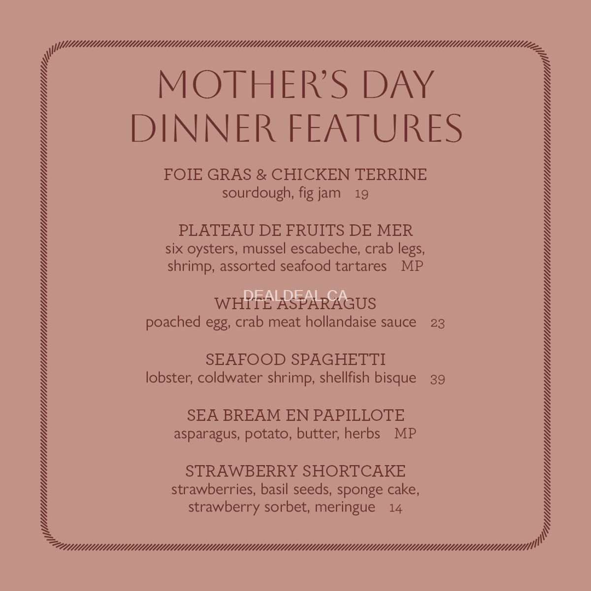 Mother's Day Brunch and Dinner Features at La Plume image 2