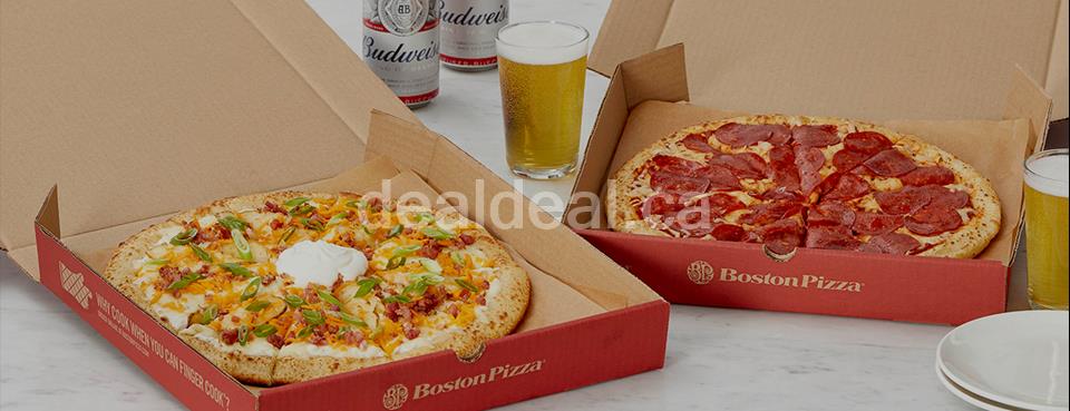 Get 50% off your second Pizza at Boston Pizza