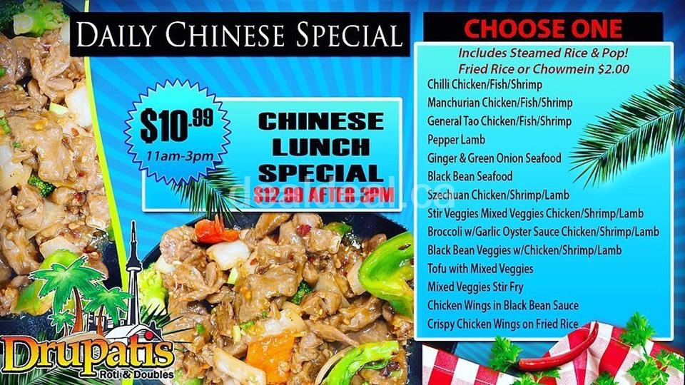 Lunch Specials at Drupati's Roti & Doubles