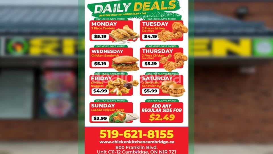 Daily Deals at Chicken Kitchen Cambridge