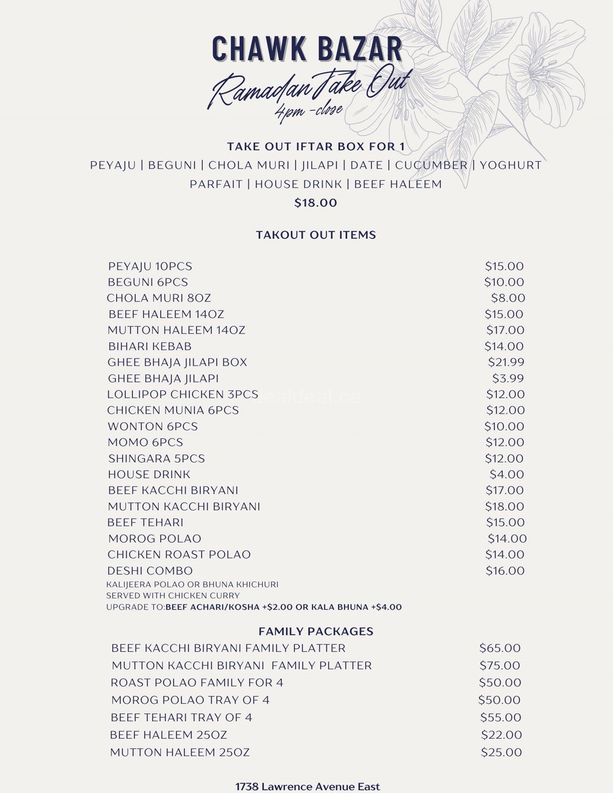 Dine in and Take out menu at Chawk Bazar for this Ramadan image 2