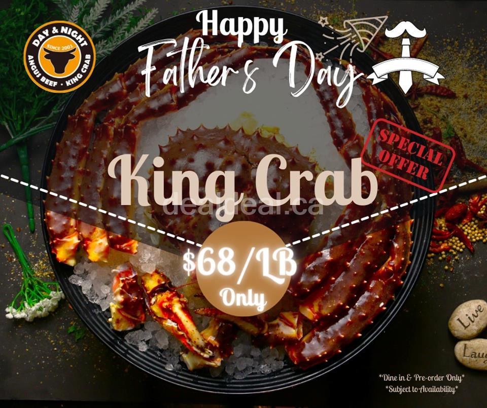 Father's Day Specials at Day & Night Angus Beef . King Crab
